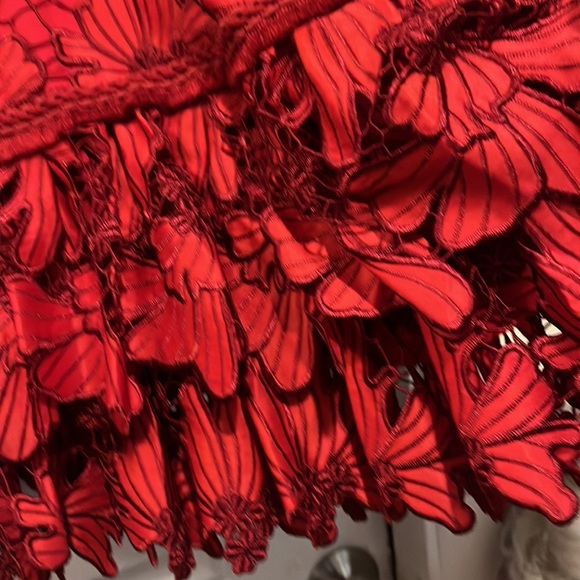 Alexis Franchesca Florl Red Lace Mini Dress M - Picture 8 of 11